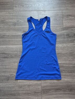 FILA Bright Blue Racerback V-Neck Tank Top